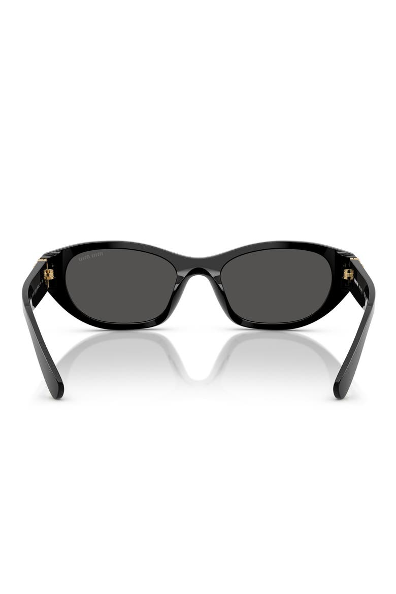 53mm Oval Sunglasses, Alternate, color, BLACK / DARK GREY
