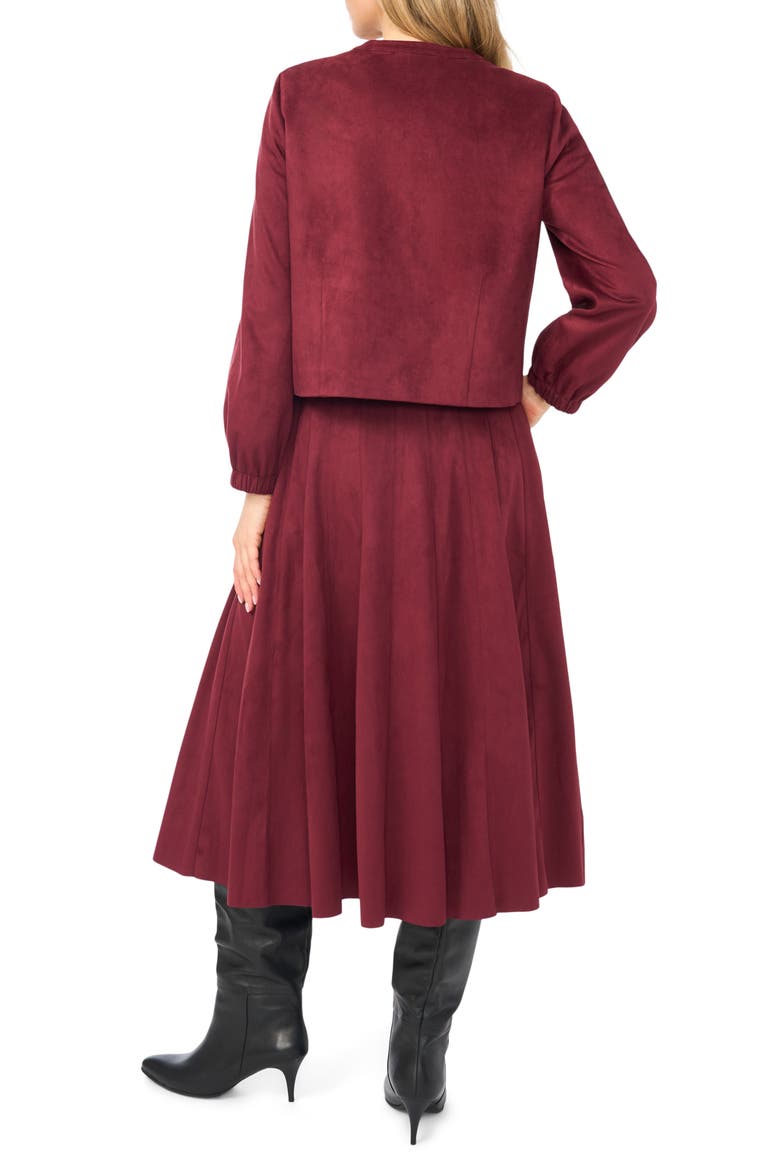 Faux Suede Jacket, Alternate, color, WINTERBERRY