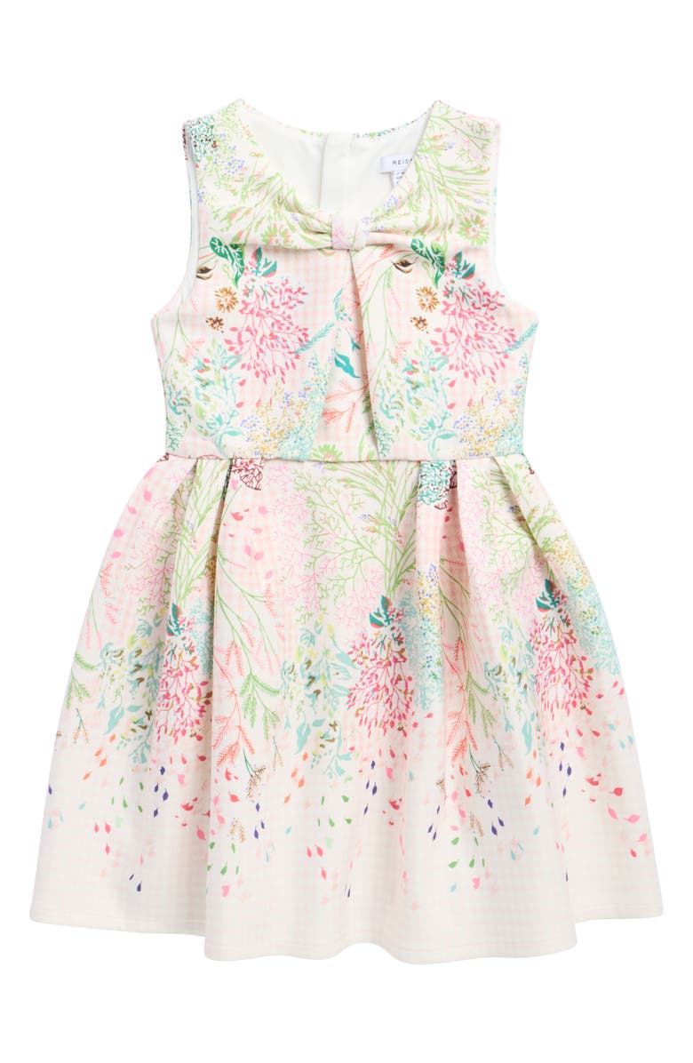 Reiss Kids' Isabel Pleated Party Dress, Main, color, Pink Print