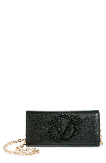 Valentino By Mario Valentino Bianca Studded Leather Shoulder Bag In Black