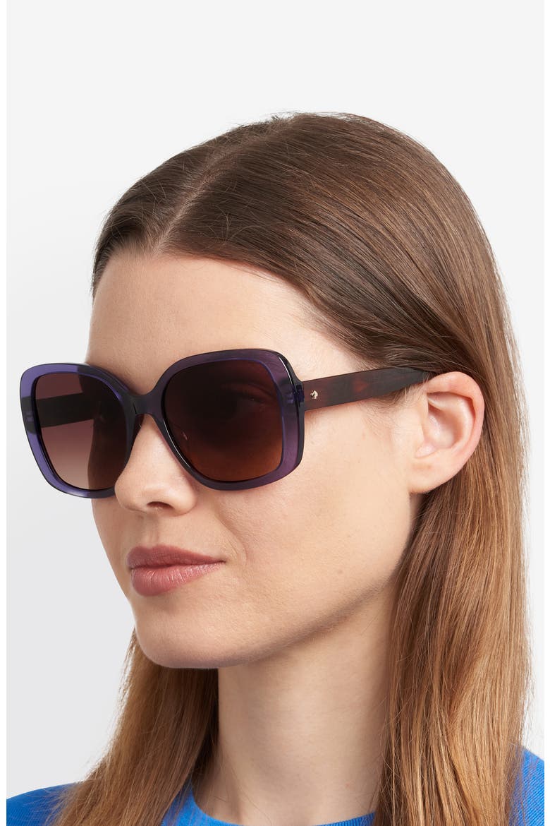 Wenona 57mm Square Sunglasses, Alternate, color, BLUE/ BROWN