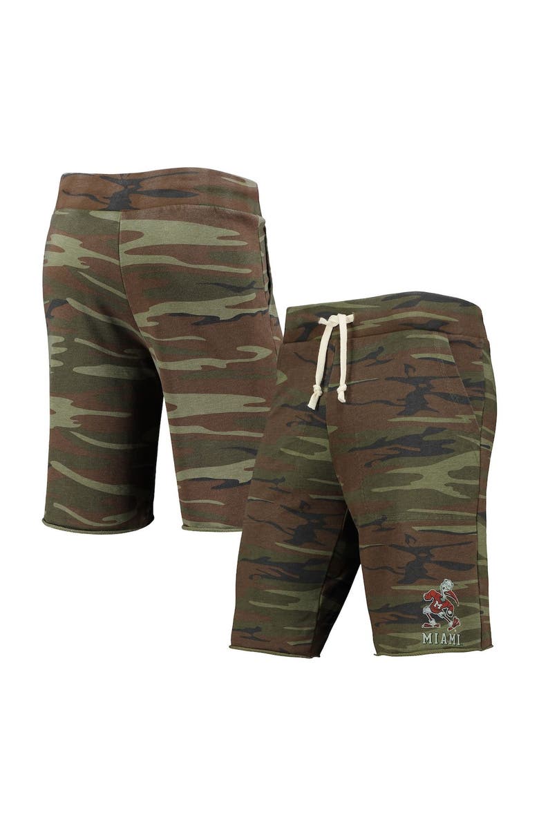 ALTERNATIVE APPAREL Men's Camo Alternative Apparel Miami Hurricanes Victory Lounge Shorts, Main, color, 