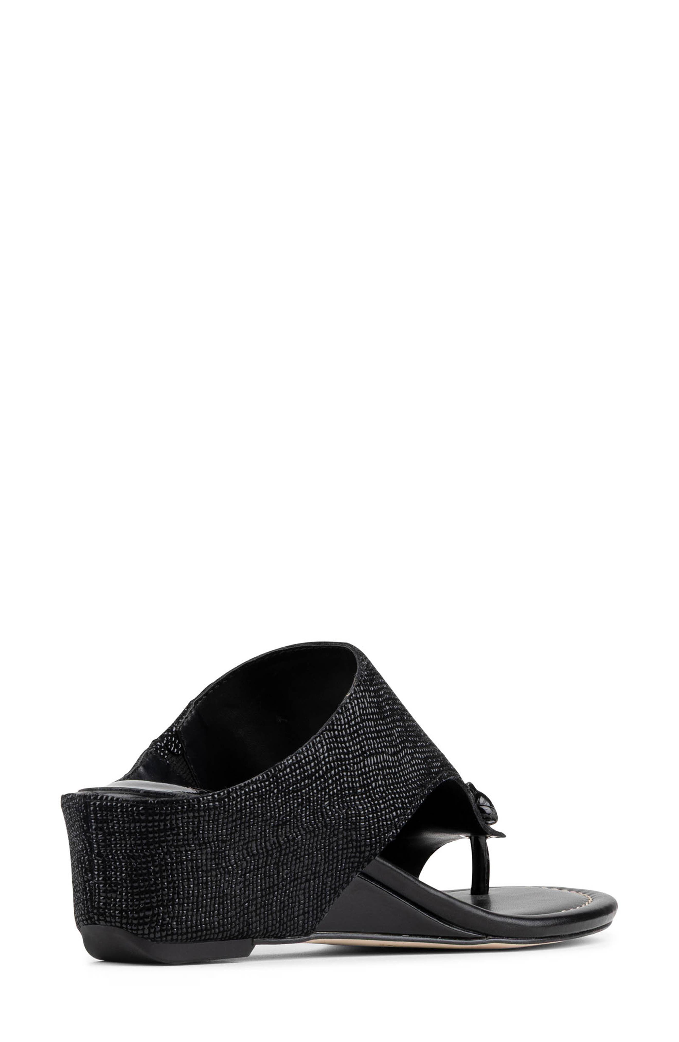 Donald Pliner Toe Loop Wedge Sandal, Alternate, color, Black