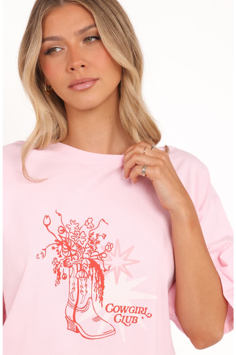 Alanna Cowgirl Club Cotton Oversize Graphic T-Shirt, Alternate, color, PINK