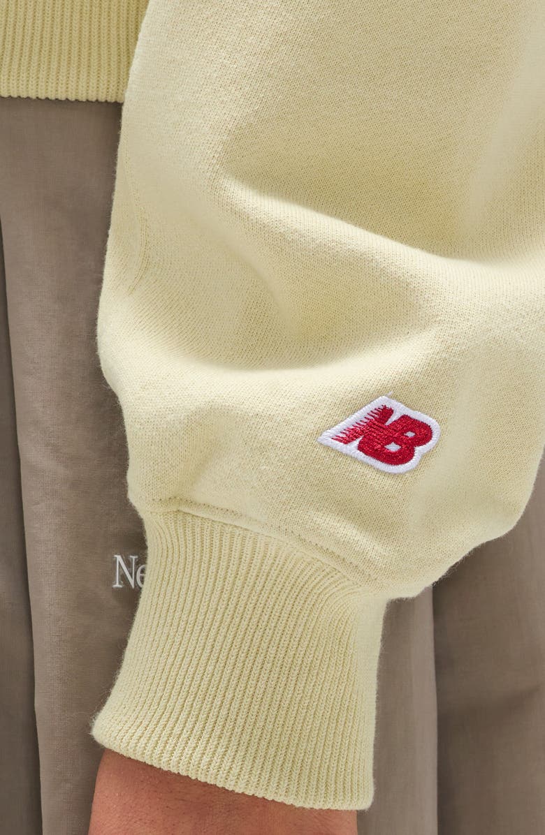 New Balance Made in USA Oversize Cotton French Terry Crewneck Sweatshirt, Alternate, color, Yellow