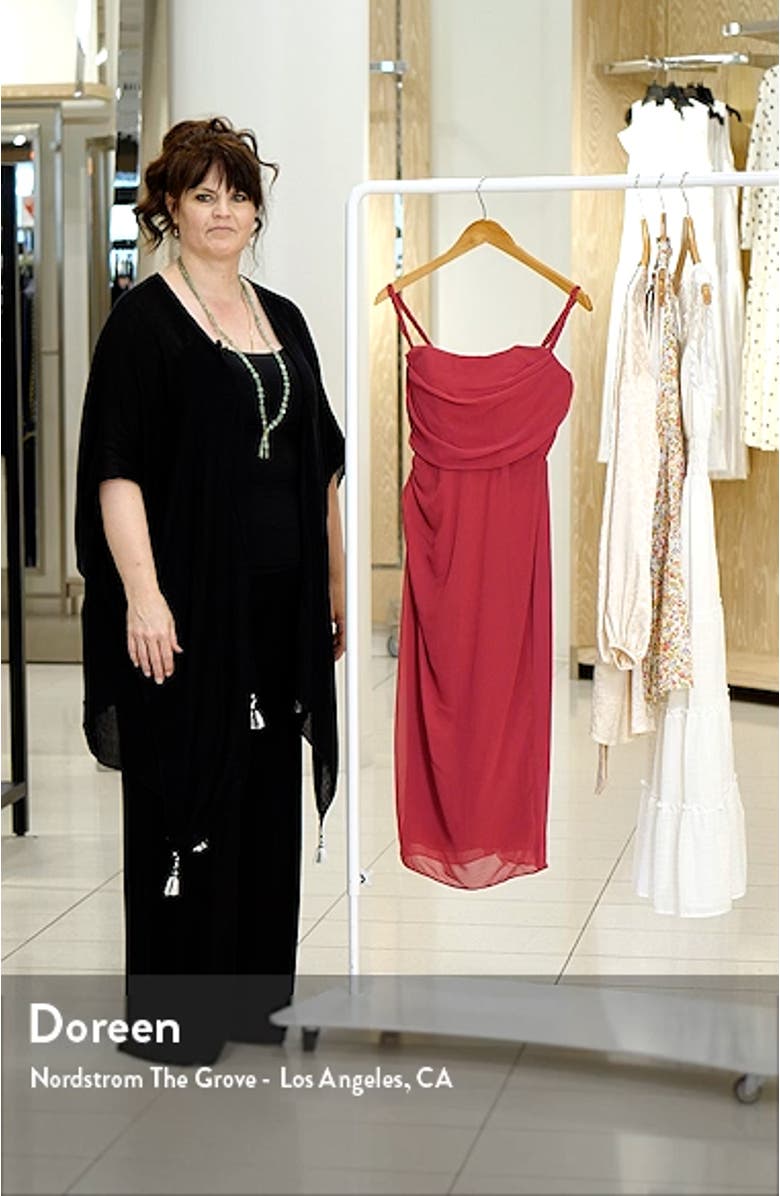 Jamille Draped Corset Georgette Midi Dress, sales video thumbnail