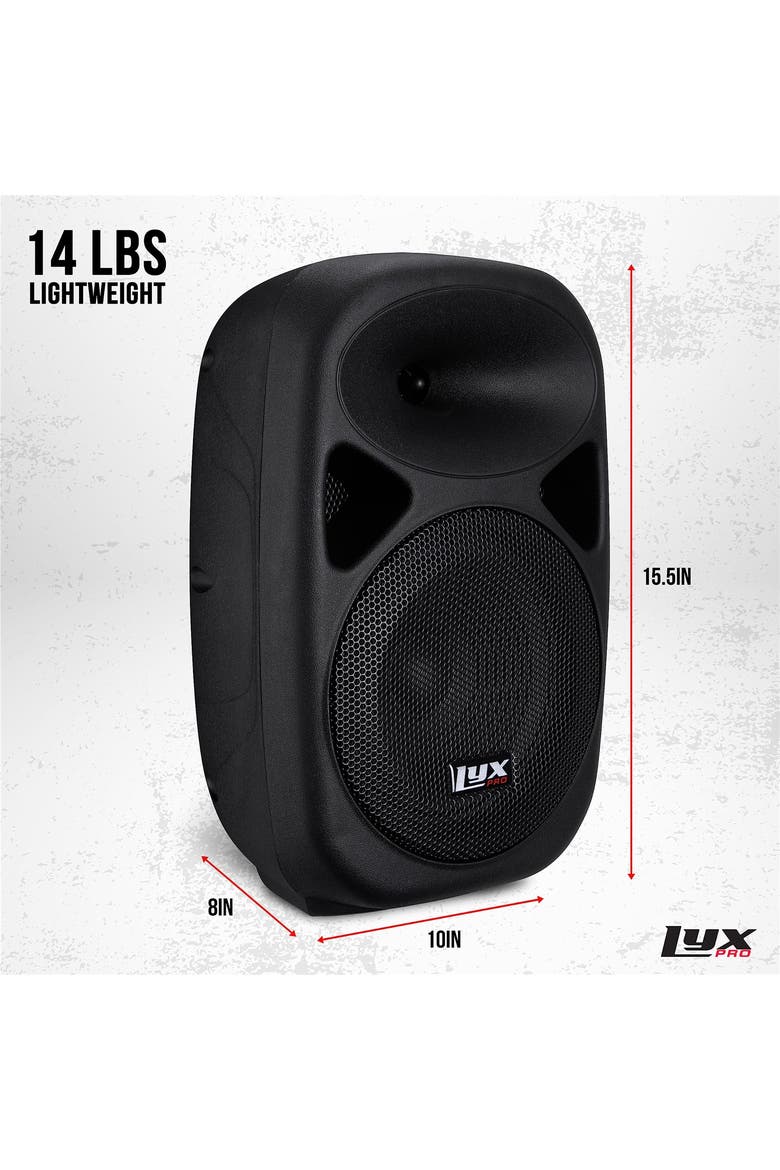 Portable Powered PA Speaker System with Equalizer, SD Slot, and Bluetooth, Alternate, color, Black