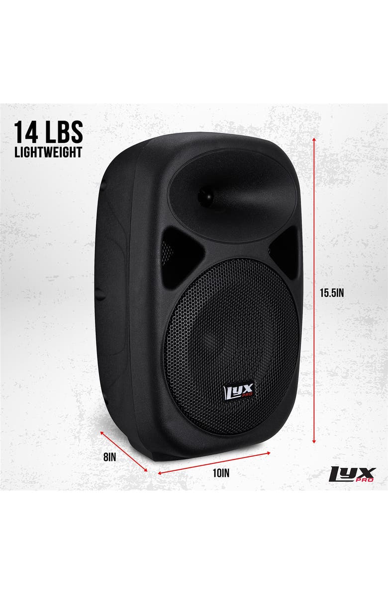Lyxpro Rechargeable Battery PA Speaker System with Equalizer, SD Slot, and Bluetooth, Alternate, color, Black