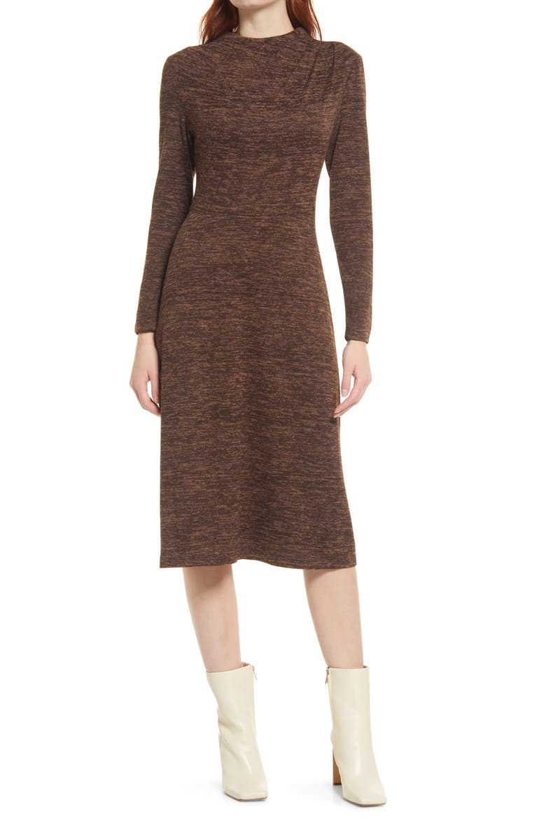 Connected Apparel High Neck Sweater Dress, Main, color, 