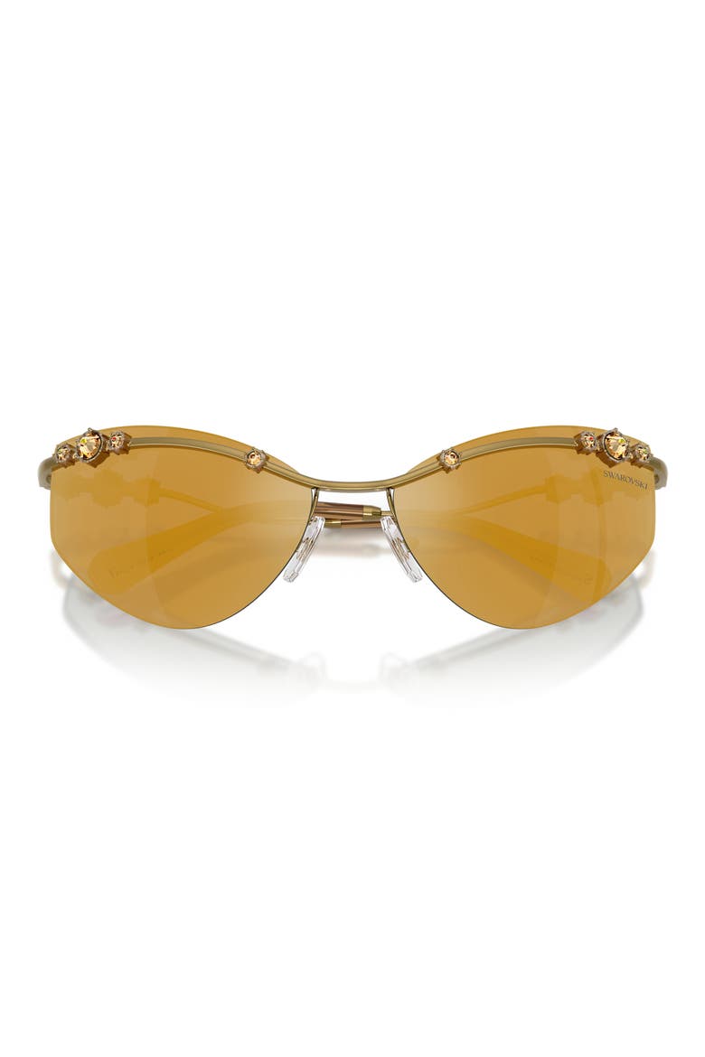 61mm Irregular Sunglasses, Alternate, color, GOLD / BROWN MIRROR GOLD