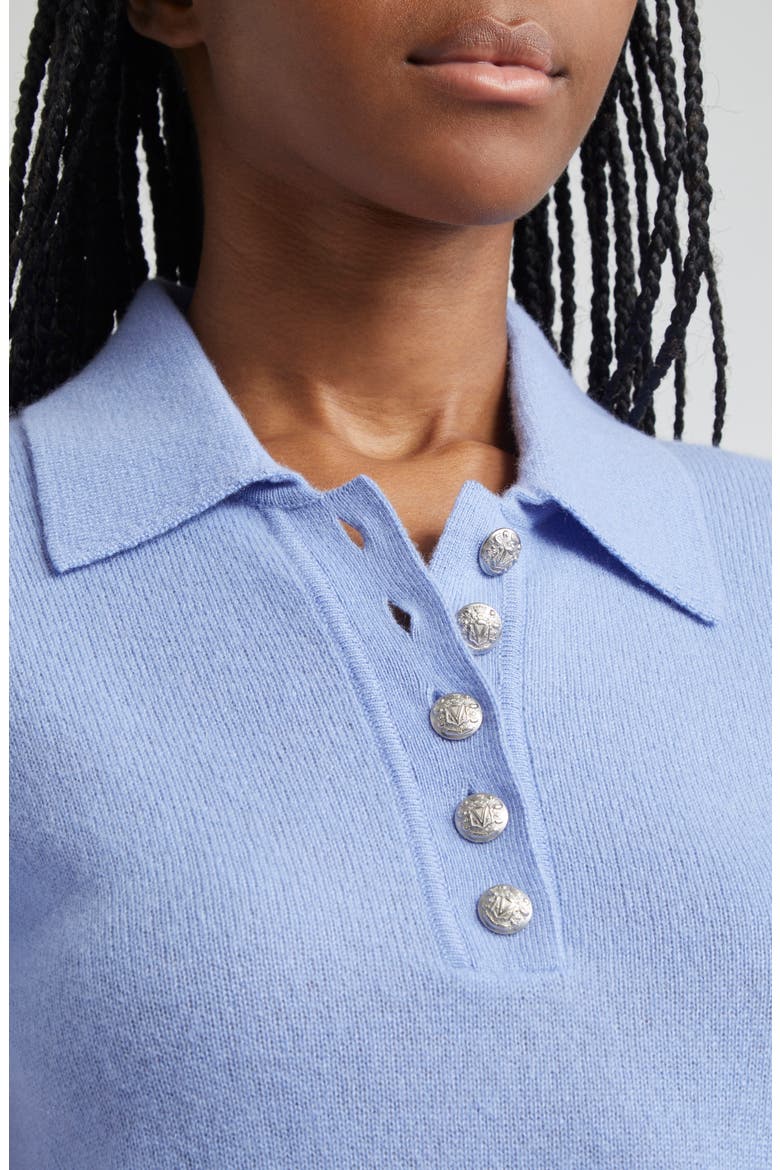 Brandt Cashmere Polo Sweater, Alternate, color, HYDRANGEA