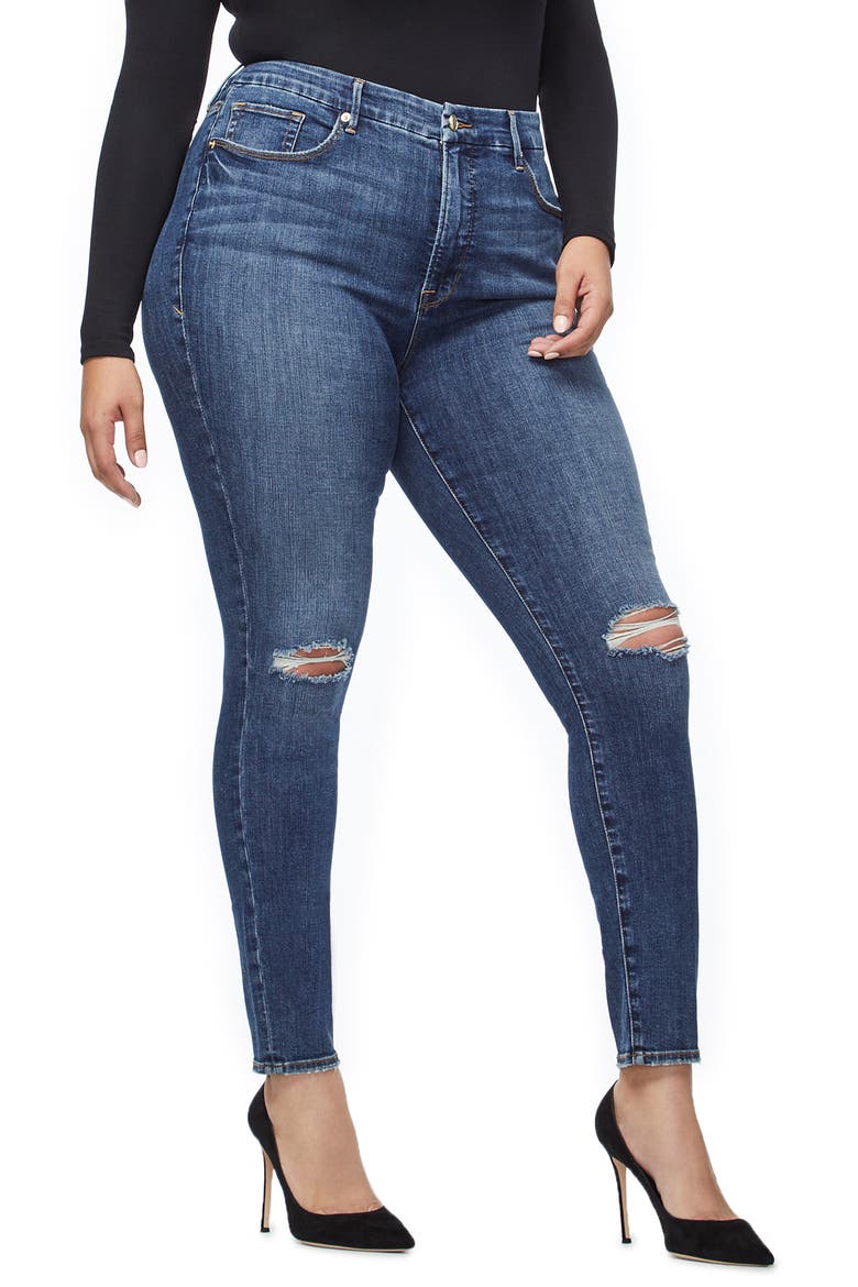 Good Legs Ripped High Waist Skinny Jeans, Alternate, color, BLUE208