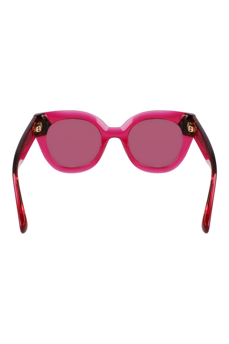 Heritage 49mm Small Round Sunglasses, Alternate, color, CYCLAMEN/ HAVANA