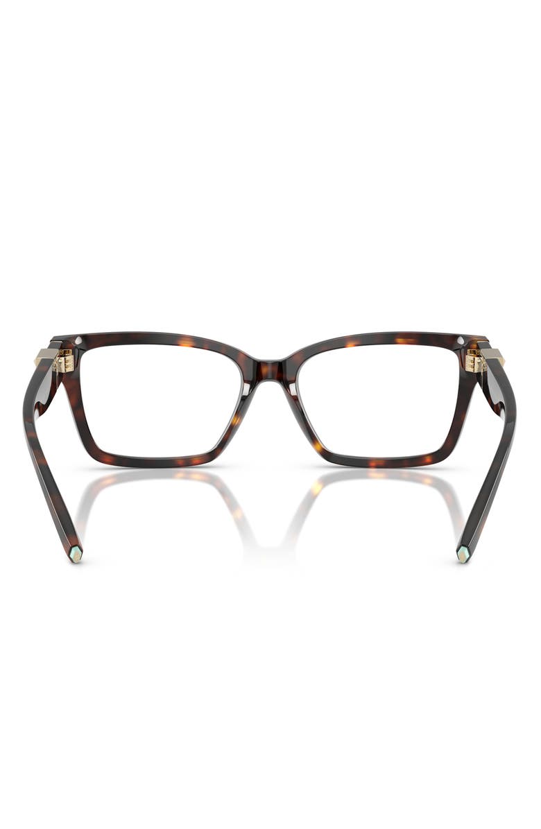 Tiffany & Co. 52mm Square Optical Glasses, Alternate, color, Havana / Demo Lens