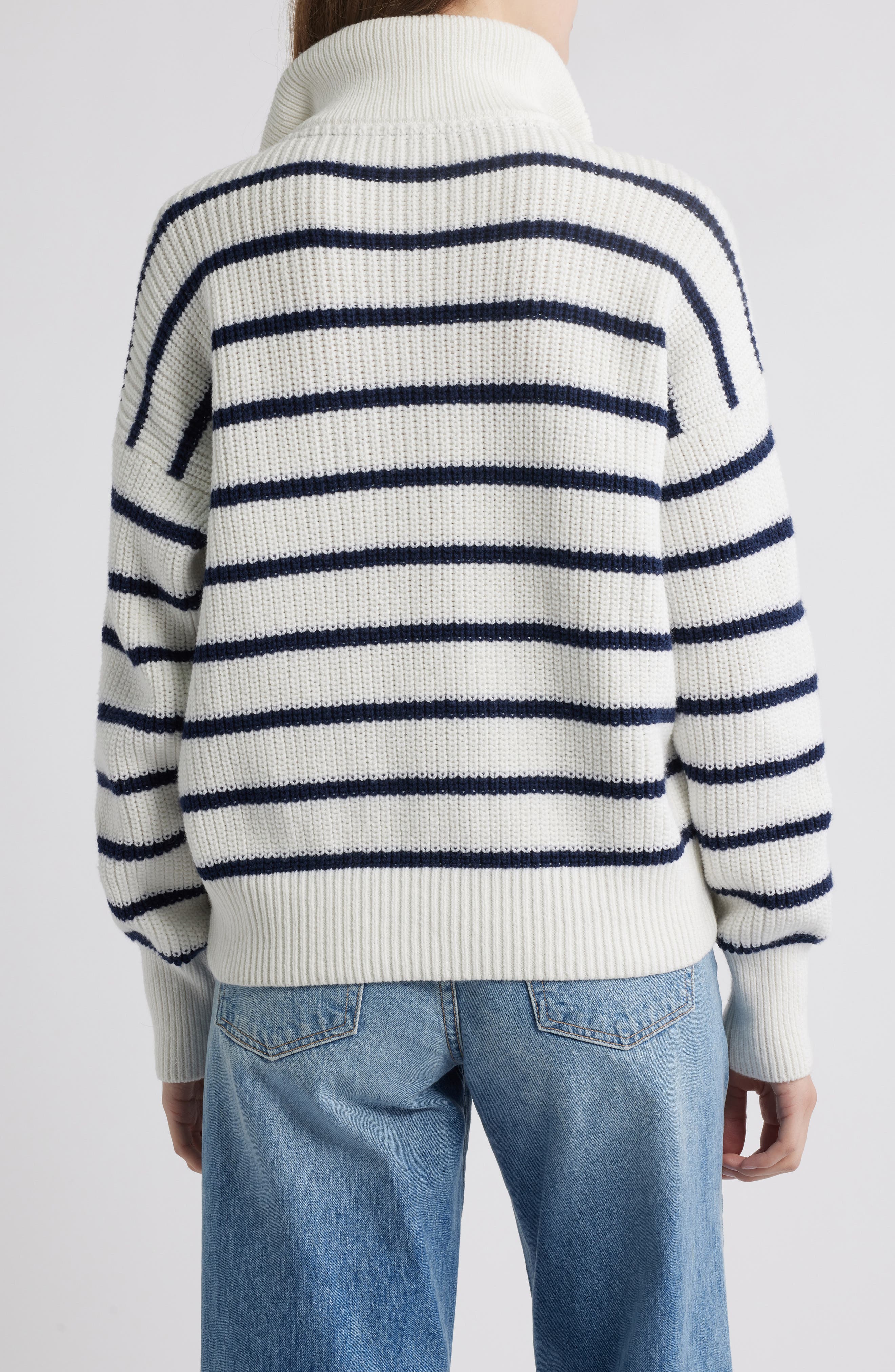 Mariner Stripe Quarter Zip Sweater - image 2