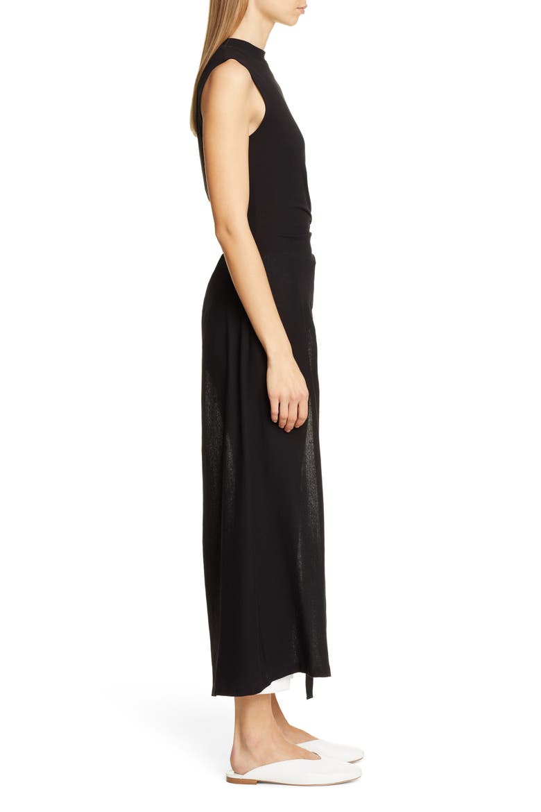 Split Apron Wrap Tee, Alternate, color, BLACK
