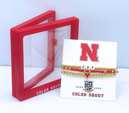 Color Shout Nebraska Love My College Bracelet Stack In Gold