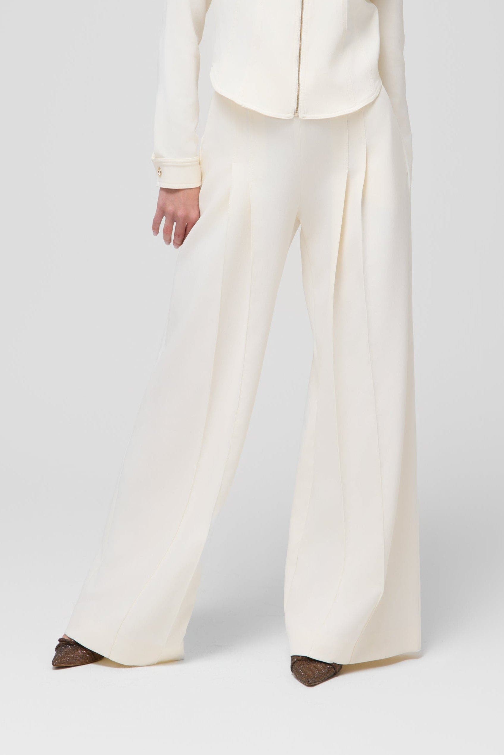 Le Fafo Blanca Wide Leg Pants in Ivory 