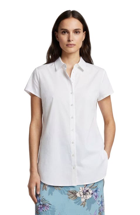Womens Short Sleeve Linen Shirt