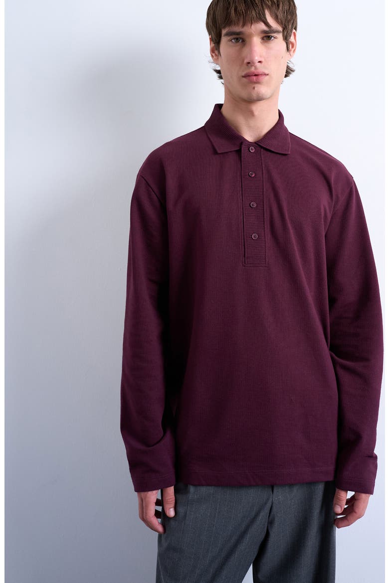 Textured Long Sleeve Polo (Men) | Nordstromrack