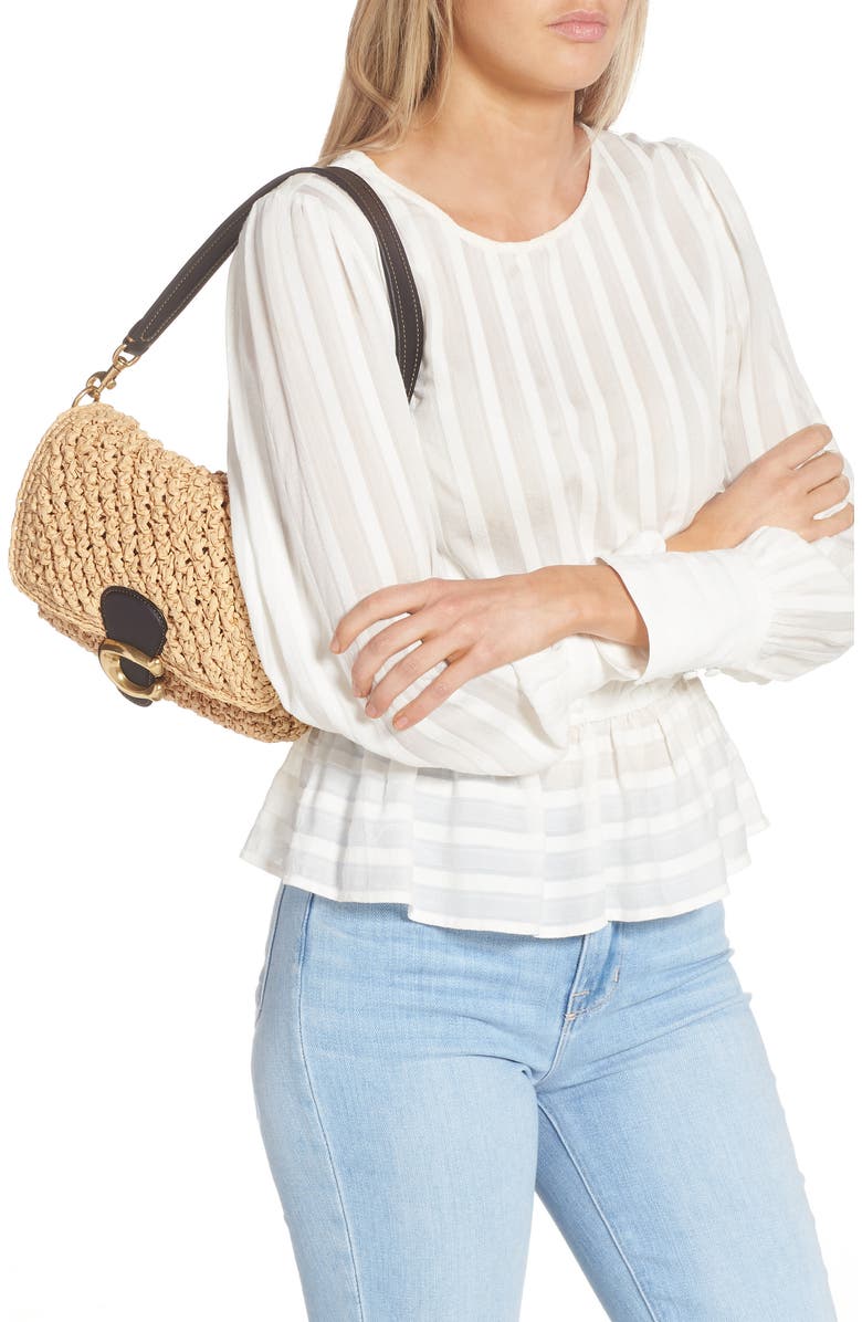 COACH Paper Straw Crossbody Bag, Alternate, color,