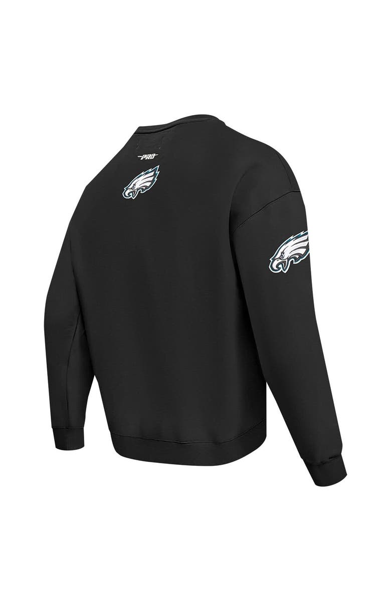 PRO STANDARD Men's Pro Standard Black Philadelphia Eagles Turn It Up Drop Shoulder Pullover Sweatshirt, Alternate, color, Black