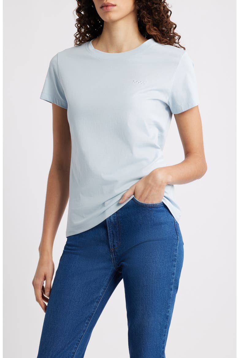 Esogo Crewneck Cotton T-Shirt, Main, color, LT PAST/BU
