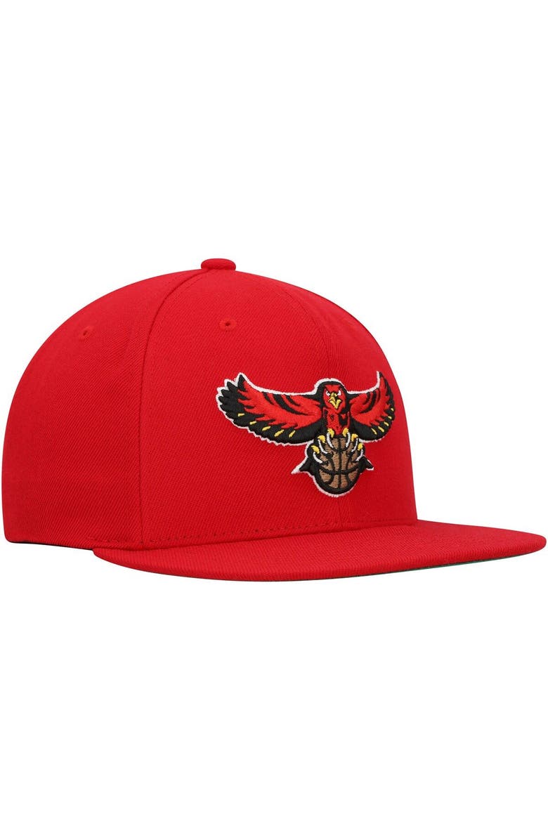 Mitchell & Ness Men's Mitchell & Ness Red Atlanta Hawks Hardwood Classics Team Ground 2.0 Snapback Hat, Alternate, color, Red