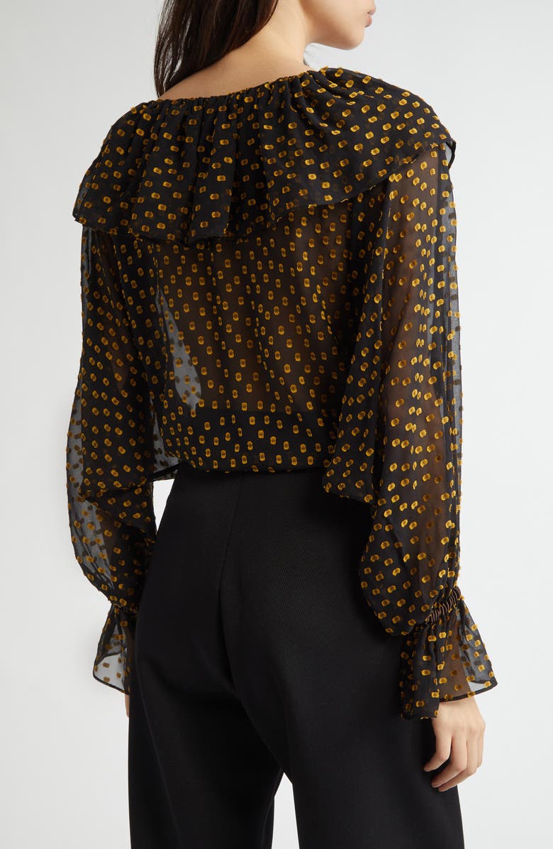 Bode Stadium Dot Fil Coupé Blouse, Alternate, color, 