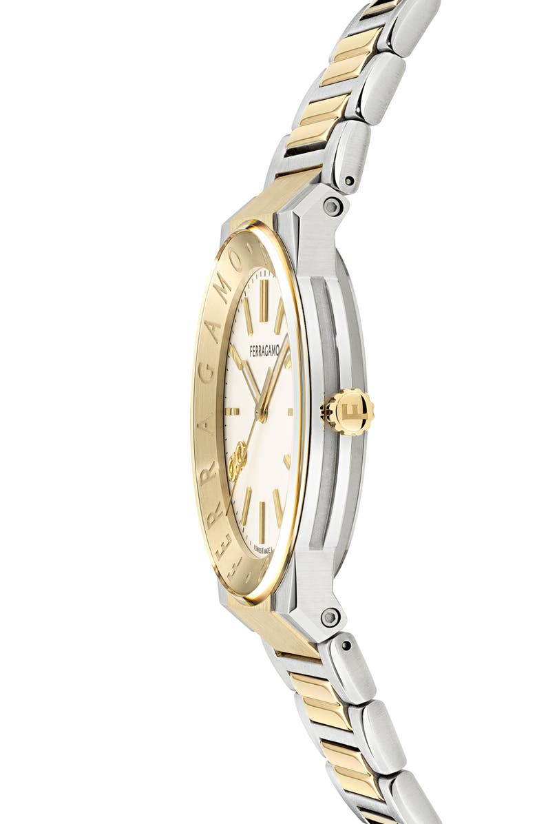 FERRAGAMO Logo Two-Tone Bracelet Watch, 41mm, Alternate, color, Two Tone