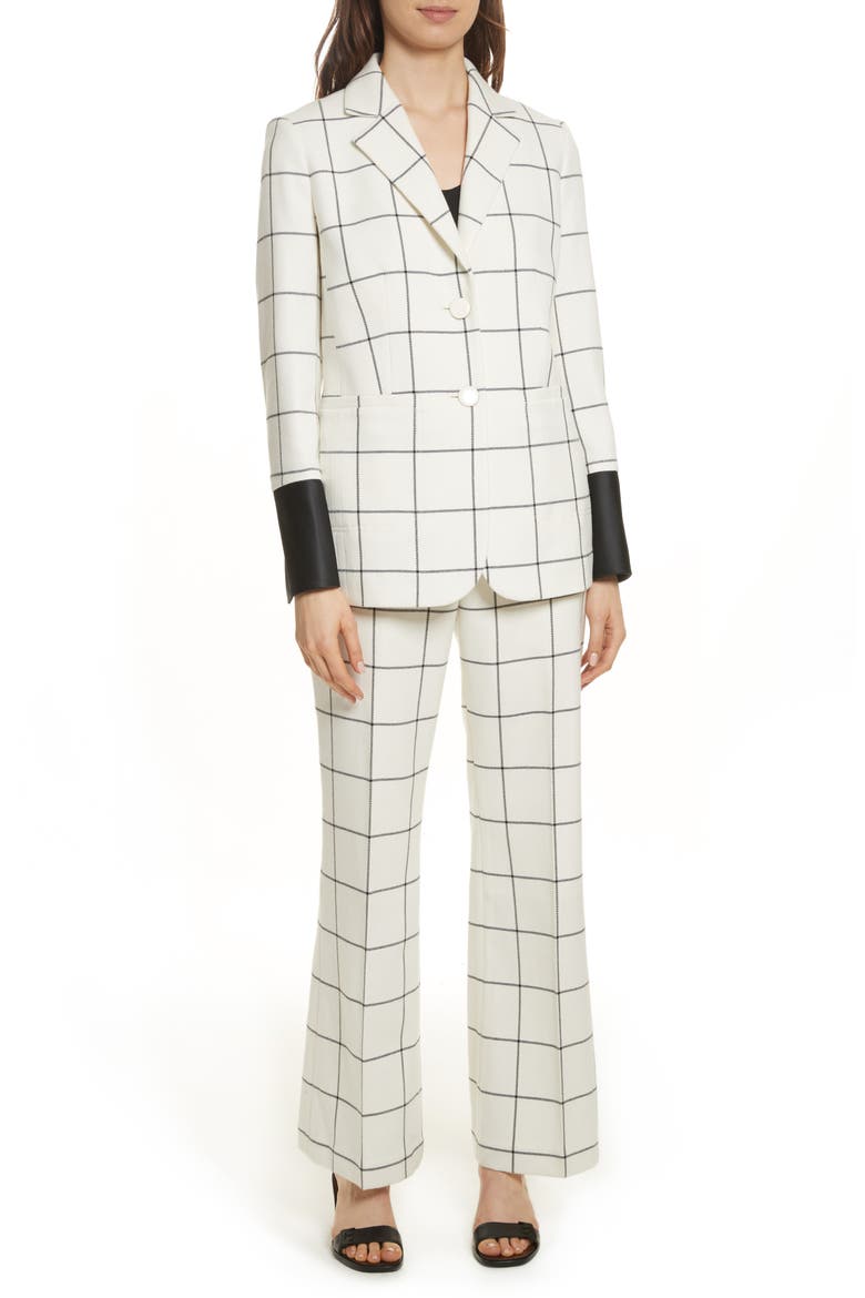 Holt Windowpane Plaid Blazer, Alternate, color, IVORY/ BLACK CANTERBURY WOOL