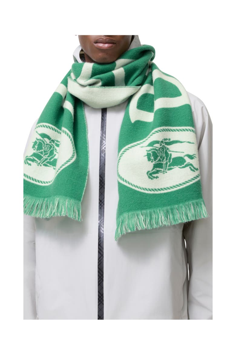 Logo Wool Scarf, Alternate, color, Tennis green