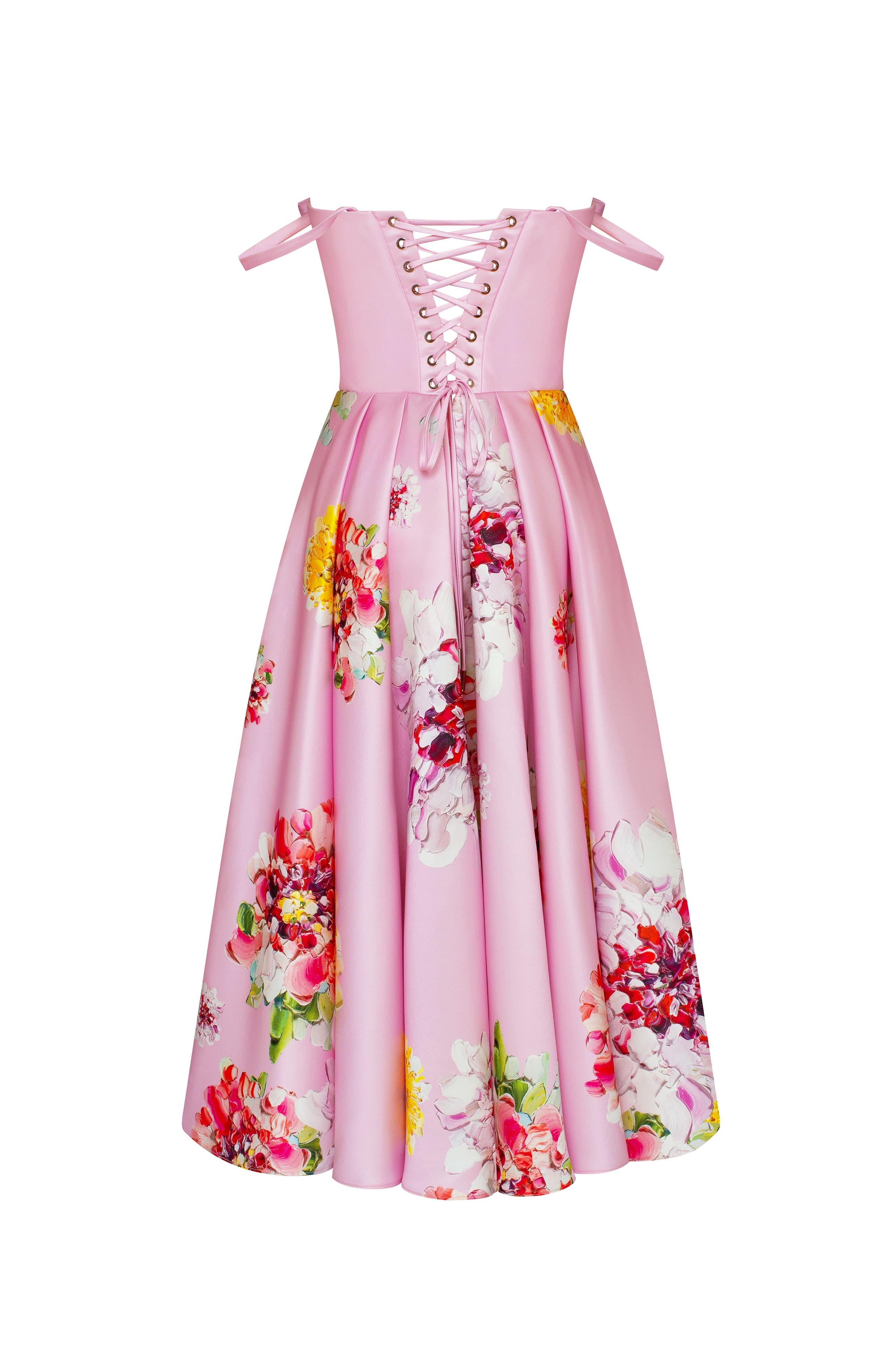 floral satin fit and flare dress Sherri Hill 57796 Prom Dress