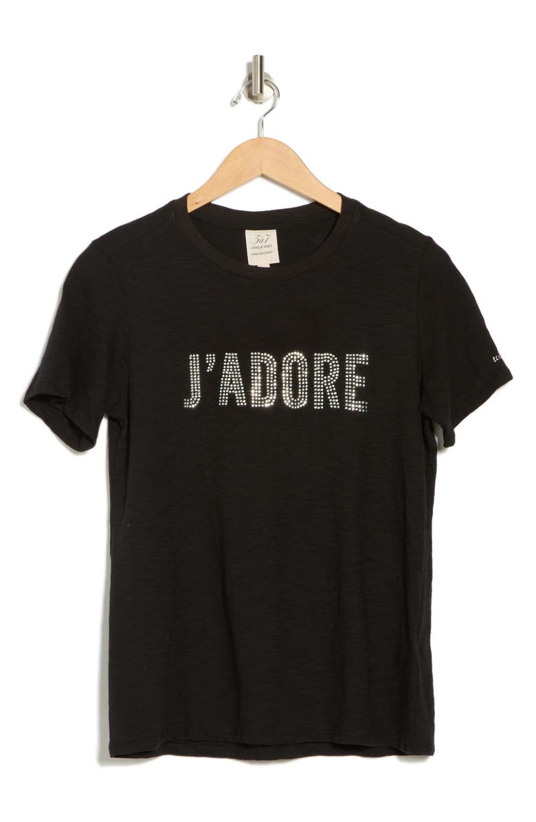 Cinq à Sept J'Adore Cotton T-Shirt, Alternate, color,