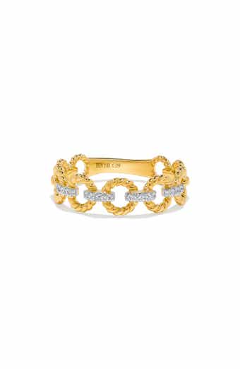 H.J. Namdar Braided Circle Diamond Link Ring