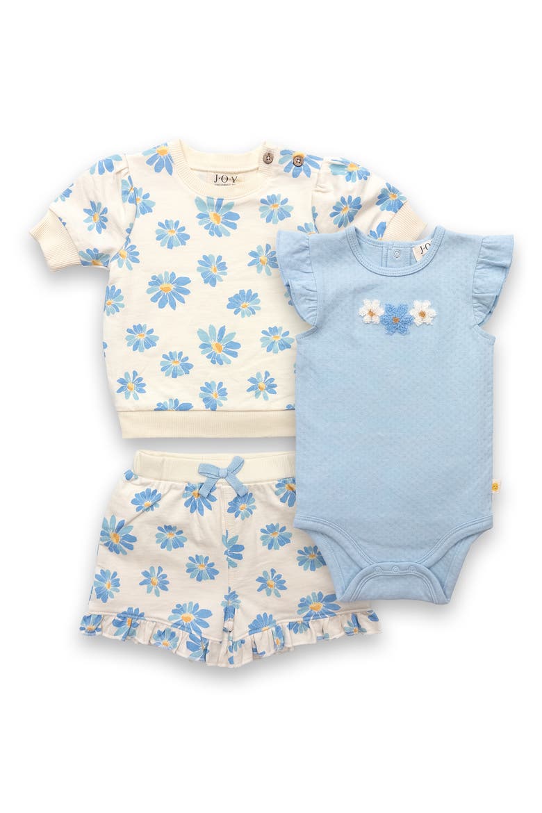 Bodysuit, Top & Shorts Set, Main, color, IVORY MULTI