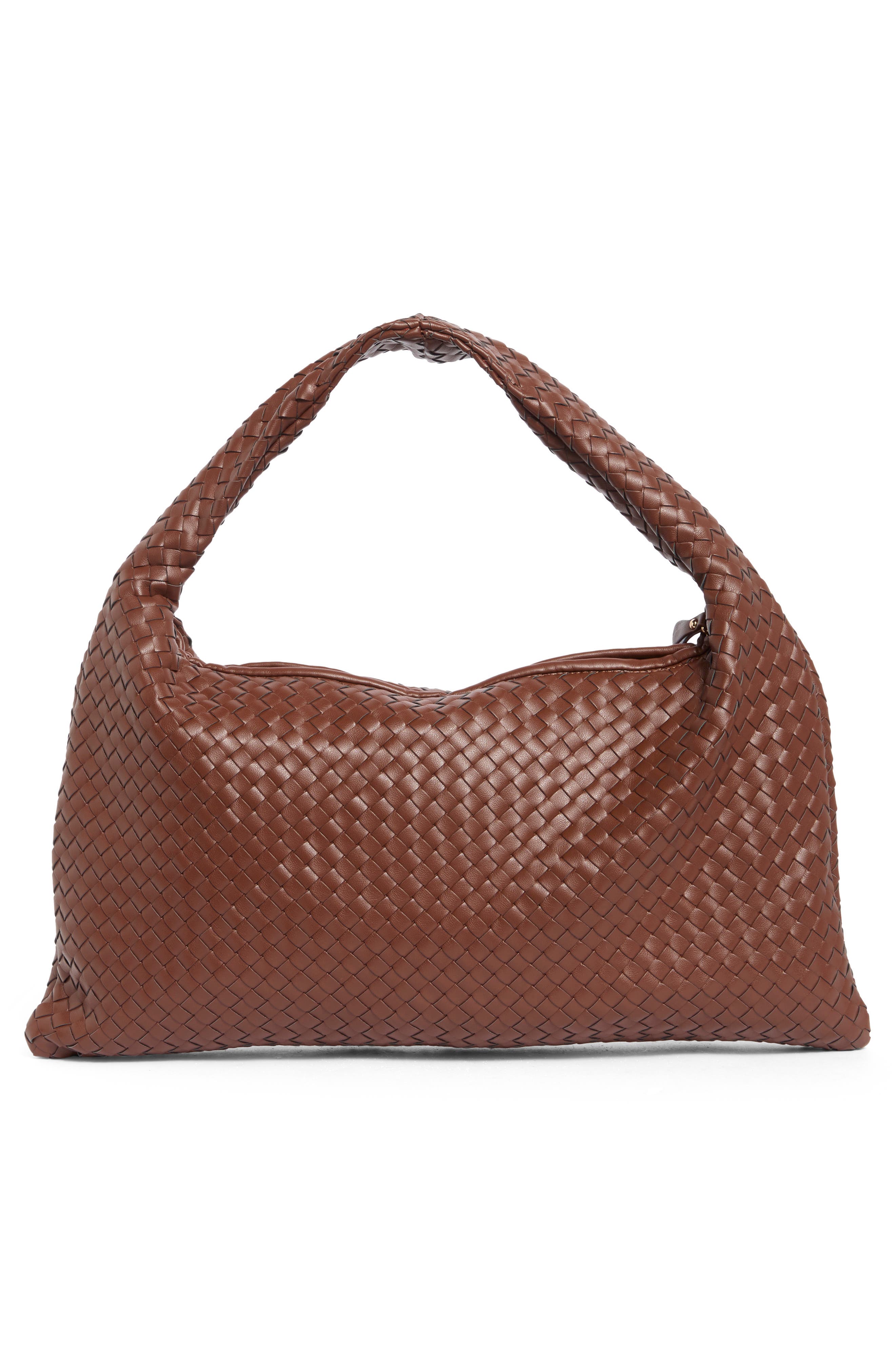 Woven Hobo Shoulder Bag, Alternate, color, CHOCOLATE