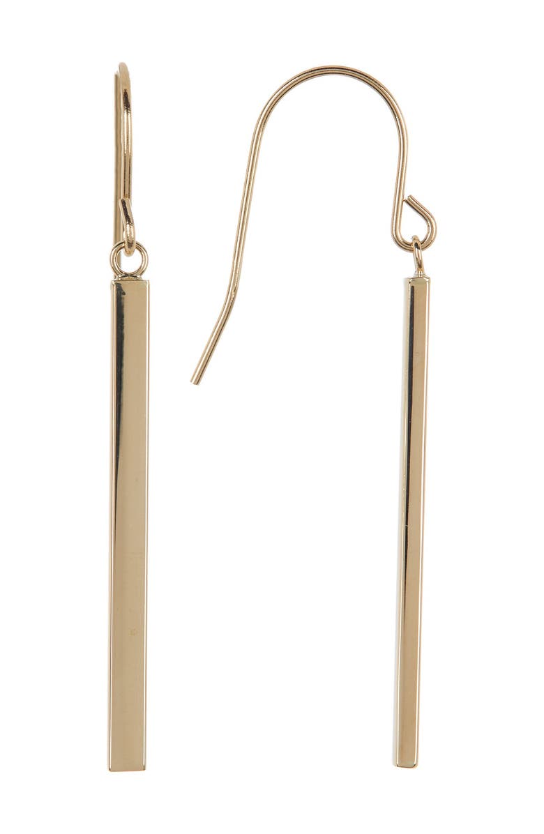 CANDELA JEWELRY 14K Yellow Gold Dangling Bar Earrings, Main, color,