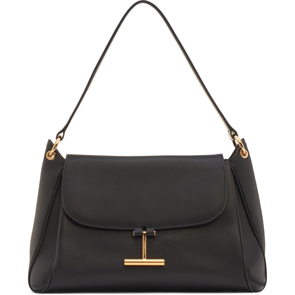Tom Ford Medium Tara Leather Shoulder Bag In Black