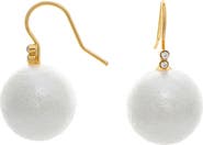 RIVKA FRIEDMAN Faux Pearl & Cubic Zirconia Drop Earrings