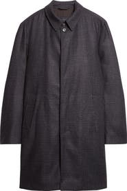 Herno Glen Plaid Water Resistant Wool & Silk Tweed Topcoat