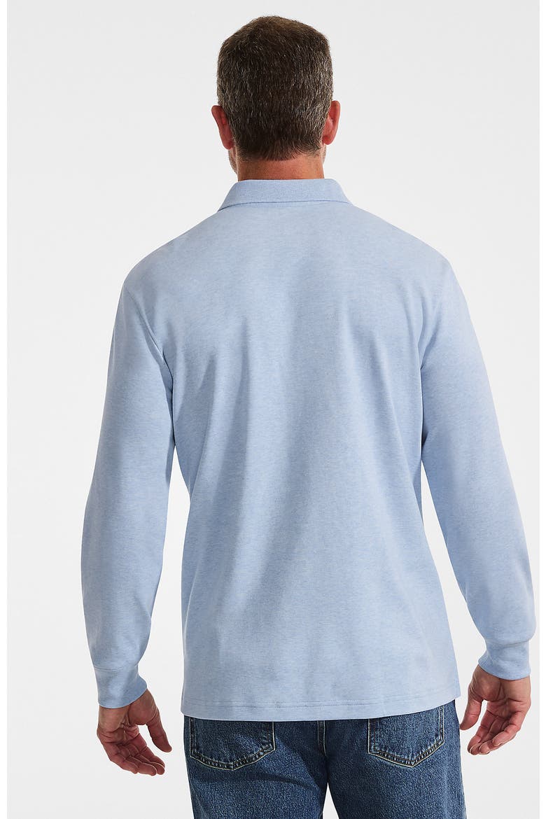 Long Sleeve Cotton Supima Polo Shirt, Alternate, color, Light Pool Blue Heather