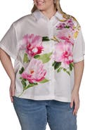 KARL LAGERFELD PARIS Floral Placement Print Button-Up Shirt