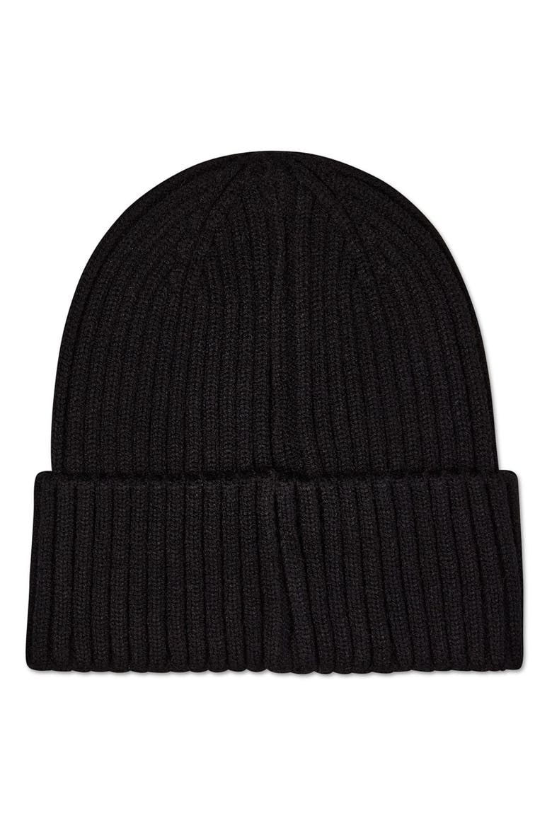 Kids Cozy Basic Ribbed Rayon-Blend Knit Beanie, Alternate, color, Black