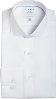 Stantt Contemporary Fit Wrinkle Resistant Cotton Herringbone Dress Shirt