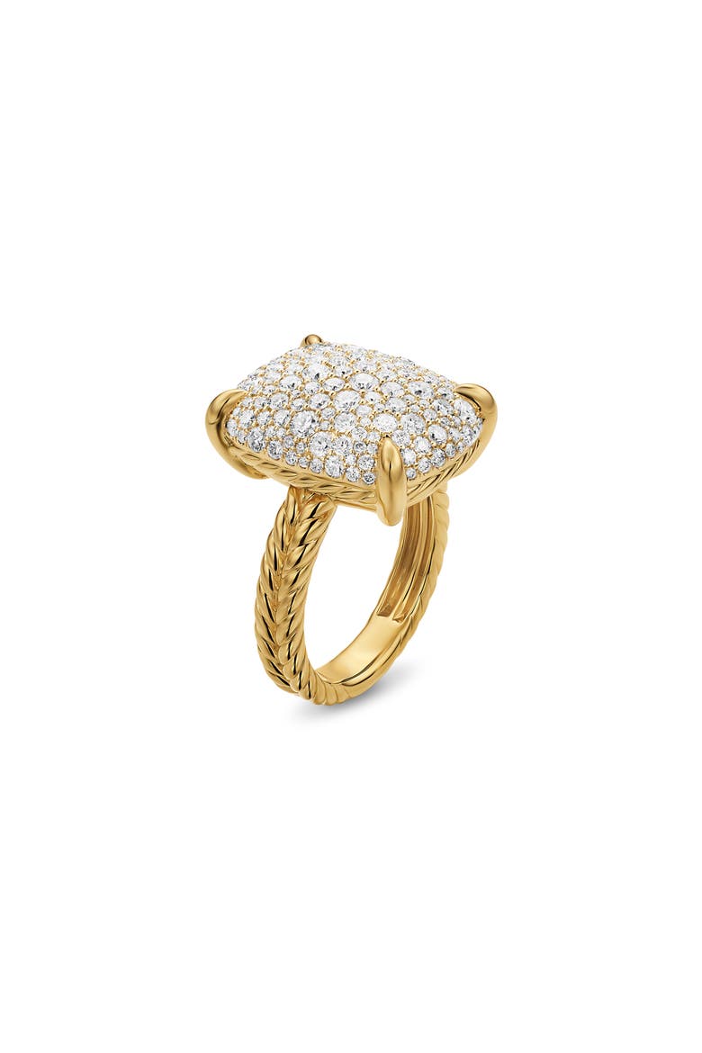 Chatelaine® Elongated Ring, 18K Yellow Gold with Diamonds, 19mm, Alternate, color, GOLD