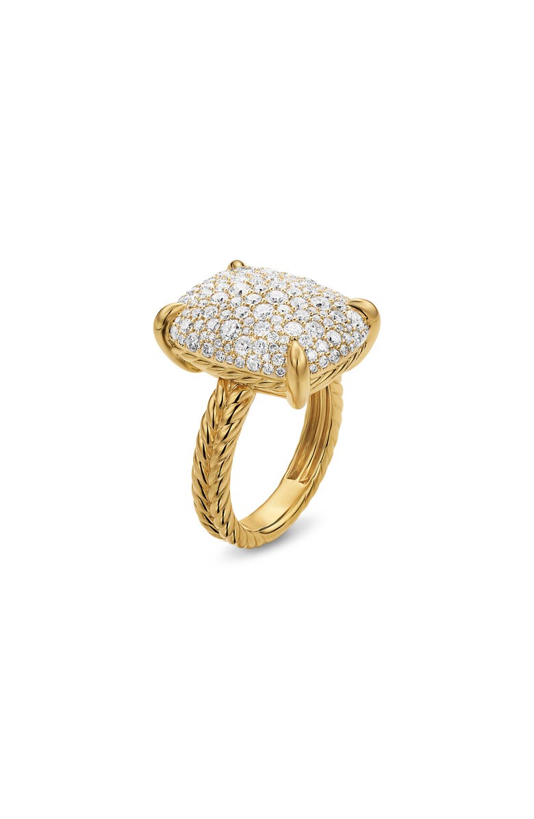 David Yurman Chatelaine<sup>®</sup> Elongated Ring, 18K Yellow Gold with Diamonds, 19mm, Alternate, color, Gold