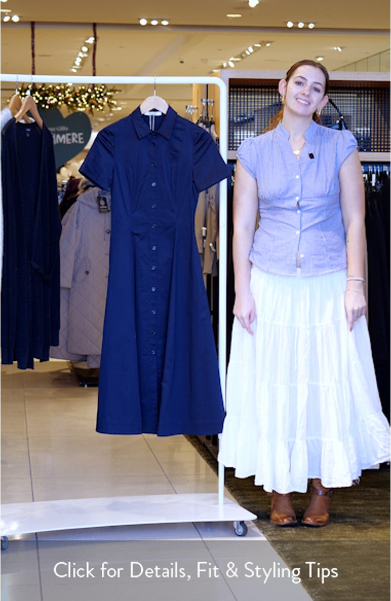 Demure Stretch Cotton Shirtdress, sales video thumbnail