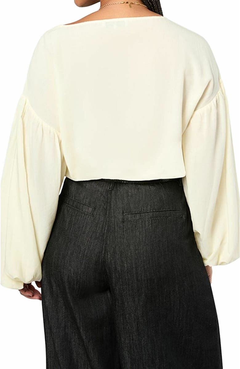 WeWoreWhat Billow Sleeve Boat Neck Top, Alternate, color, Ivory