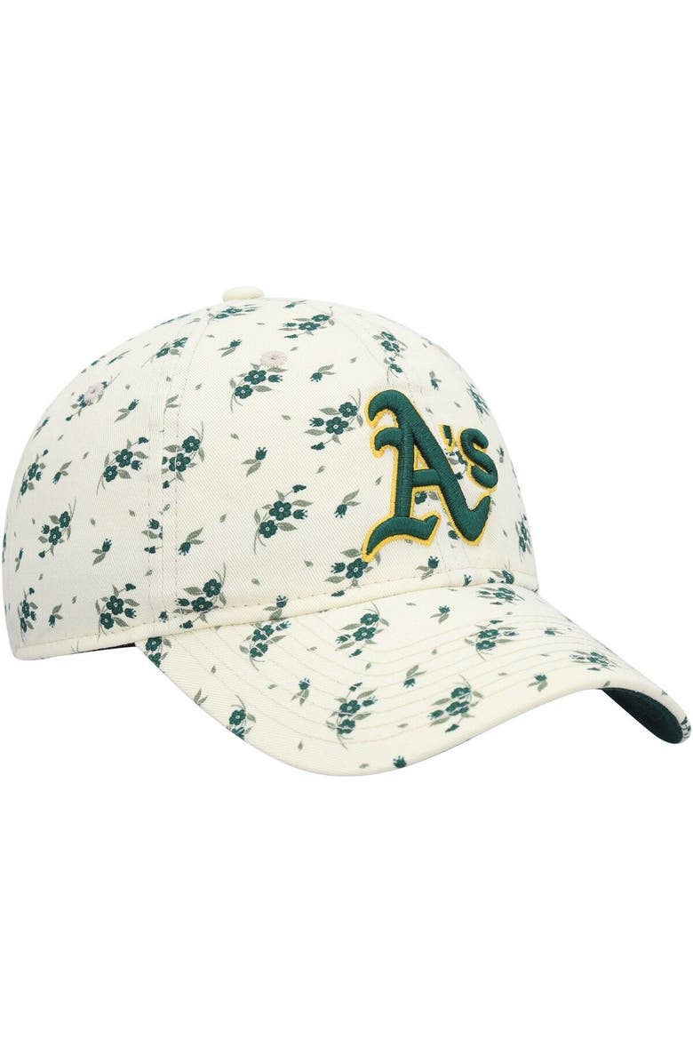 New Era Women's New Era Cream Athletics Chrome Bloom 9TWENTY Adjustable Hat, Alternate, color, 